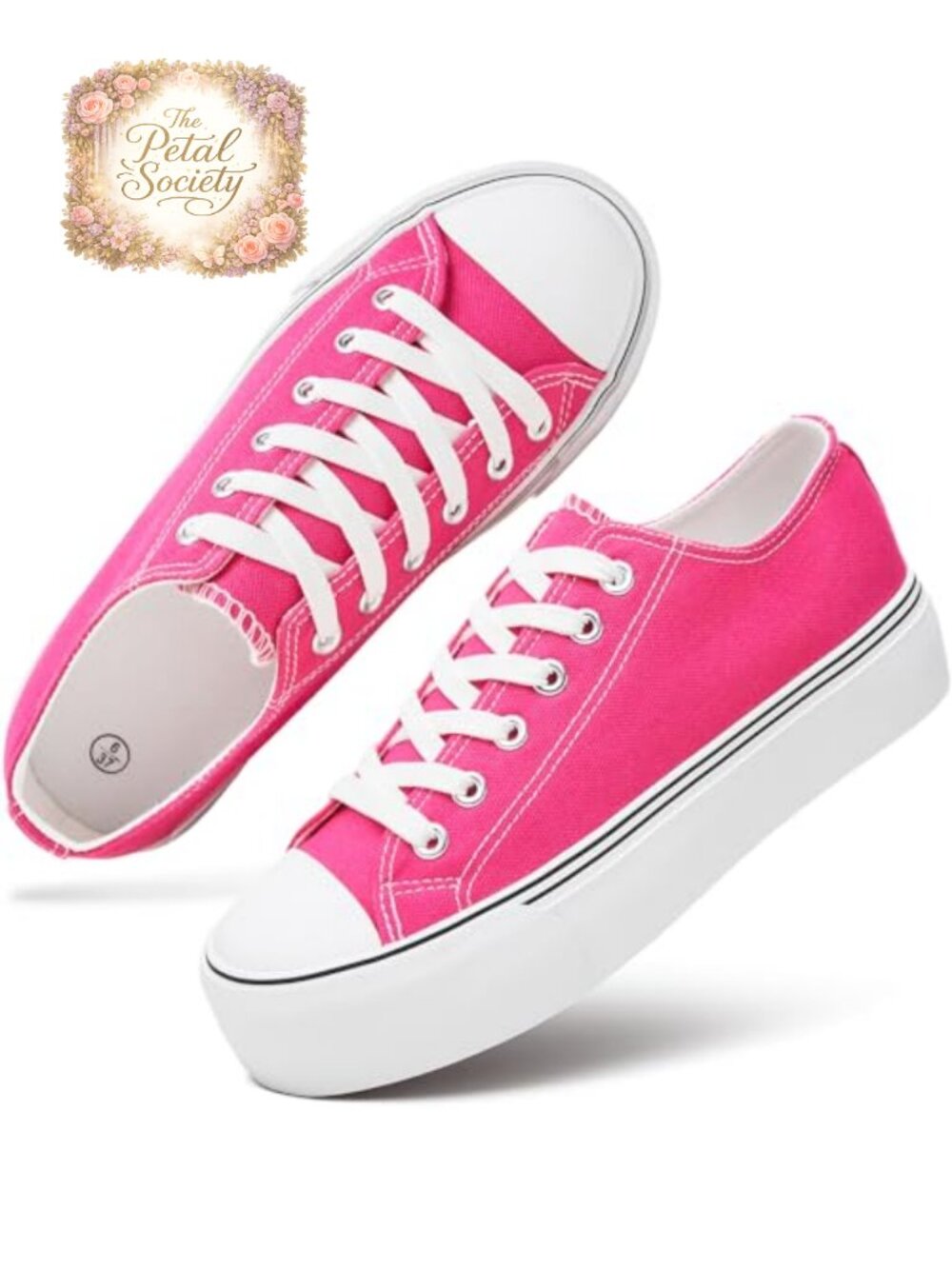 Platform Canvas Sneakers Lace-Up Tennis Shoes Casual Athletic Comfortable